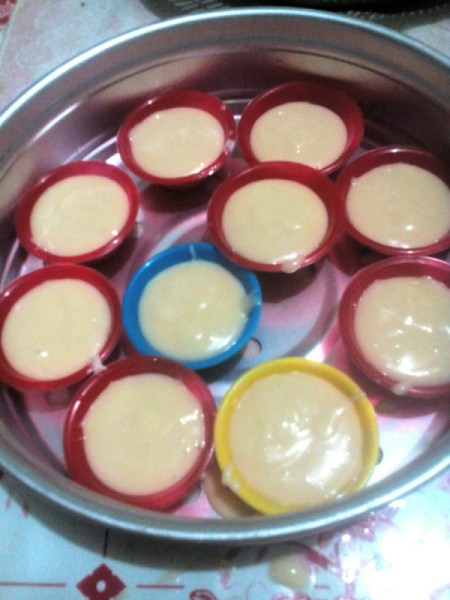 batter added to molds