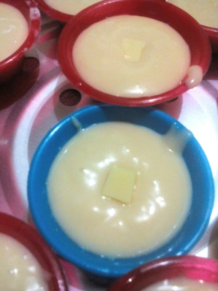 cheese put in batter in molds