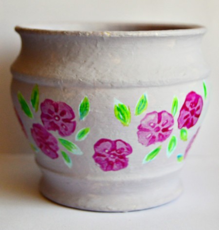 Gardener's Floral Gift Box - use glazes to add details to leaves