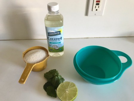 Mint Lime Sugar Scrub - supplies