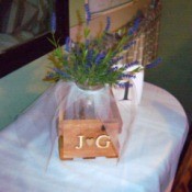 Natural Centerpiece for Wedding or Parties - decoration on a cloth covered table