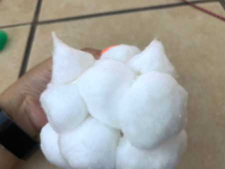 Cotton Ball Kitty - glue on the ears