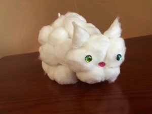 Cotton Ball Kitty - finished cotton ball kitty