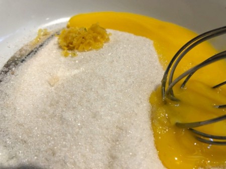 Blending egg yolks & sugar