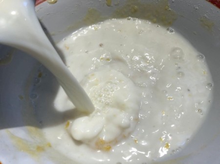 adding milk