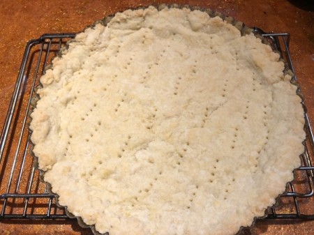 forked crust on rack