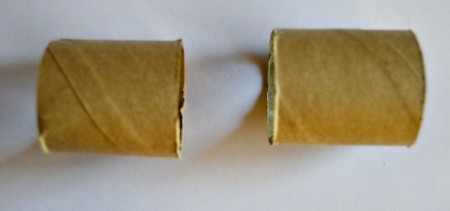 Toilet Roll Flower-in-a-Pot Kids Craft - cut the TP rolls in half