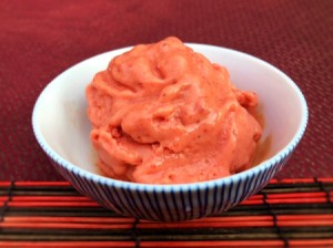 Strawberry Mango Sorbet in bowl