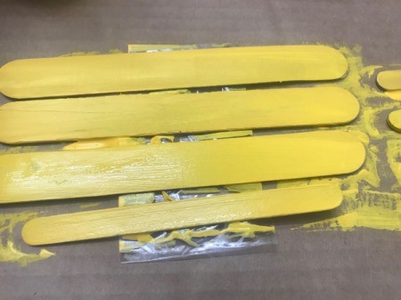 Hanging School Bus Picture Frame - allow to dry