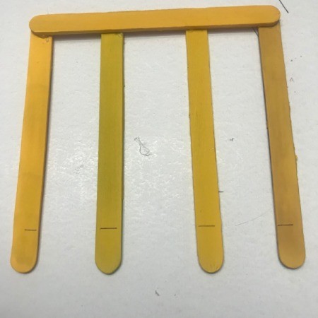 Hanging School Bus Picture Frame - mark a line for cutting off excess