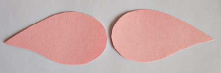 Cute Little Paper Bird Craft - cut pink teardrop shaped wings