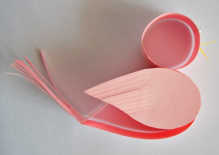 Cute Little Paper Bird Craft - glue wings to side of body