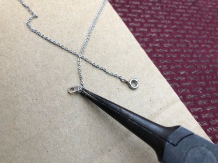 Mini Clothespin Rainbow Necklace - add the loop on the other end