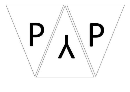 Happy Birthday Printable Banner - add a letter to the upside down triangle between the first two