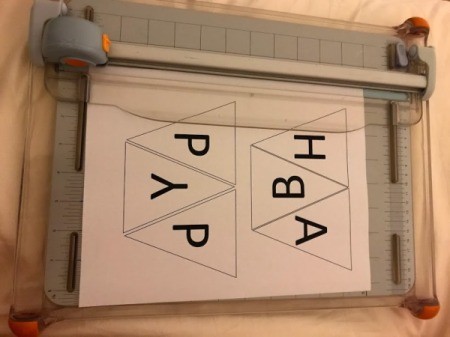 Happy Birthday Printable Banner - cut out triangles with a paper cutter