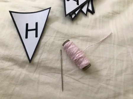 Happy Birthday Printable Banner - roll of twine and large needle