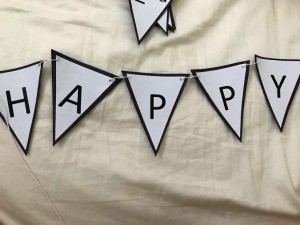 Happy Birthday Printable Banner - part of the banner reading "Happy"