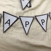 Happy Birthday Printable Banner - part of the banner reading "Happy"
