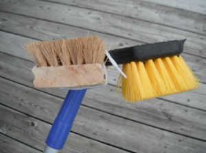 Make Your Own Gutter Guard Sweeper - homemade gutter guard cleaning brush assembly