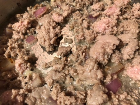 ground turkey in pan