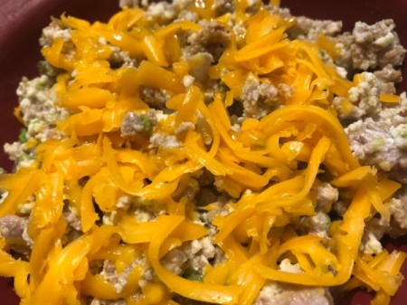 cheese added to Turkey Avocado Breakfast Bowl