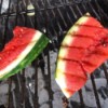 Watermelon flipped on grill