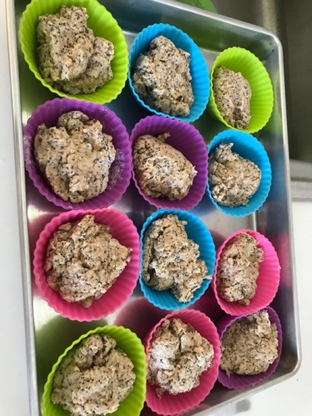 3/4 filled silicone baking cups