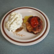 Salmon Cake on dinner plate