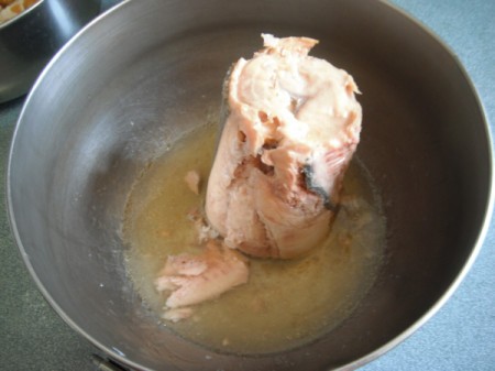 adding Salmon to bowl