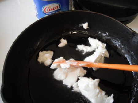 crisco in pan
