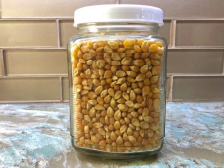 Popcorn Kernel Jar Secret Safe - screw on the lid and you are done and your valuables are concealed