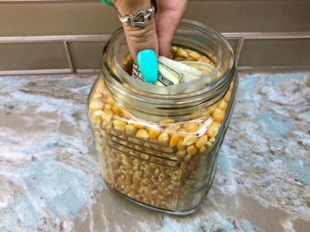 Popcorn Kernel Jar Secret Safe - place valuables inside