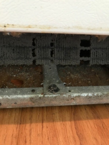 A dirty refrigerator coil.