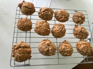 Muffins on cooling rack