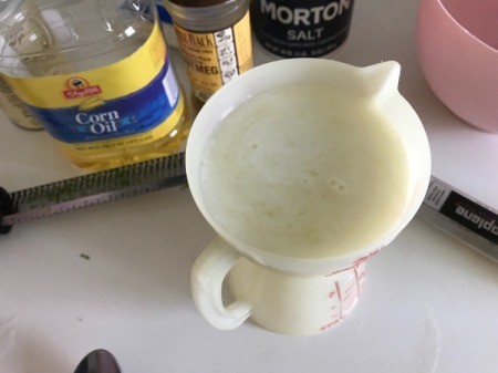 lime juice and milk in cup