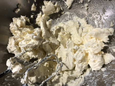 mixing cream cheese