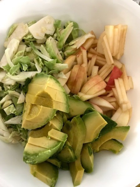 chopped Brussels Sprouts, Apple & Avocado