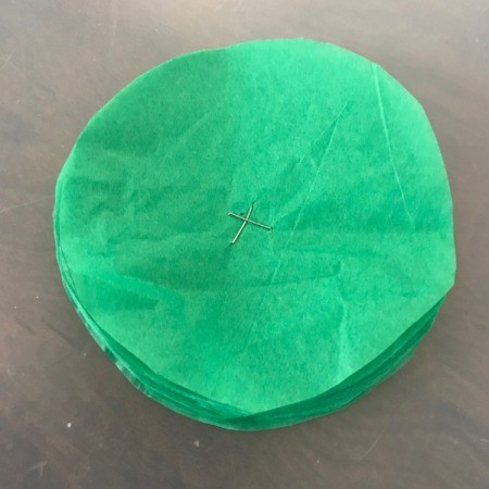 Tissue Paper Flower Bow - cut the stack into a circle