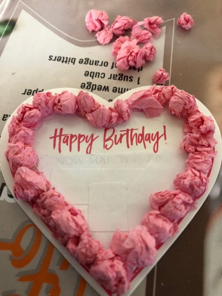 Upcycled Coupon to Birthday Card - continue around the outside