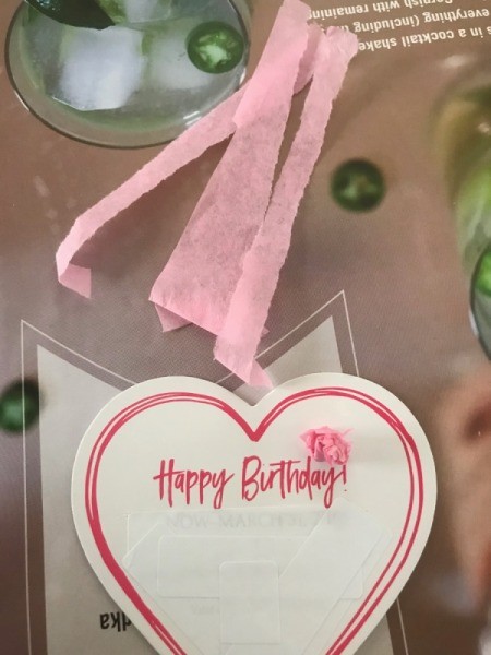 Upcycled Coupon to Birthday Card - rip strips of tissue paper