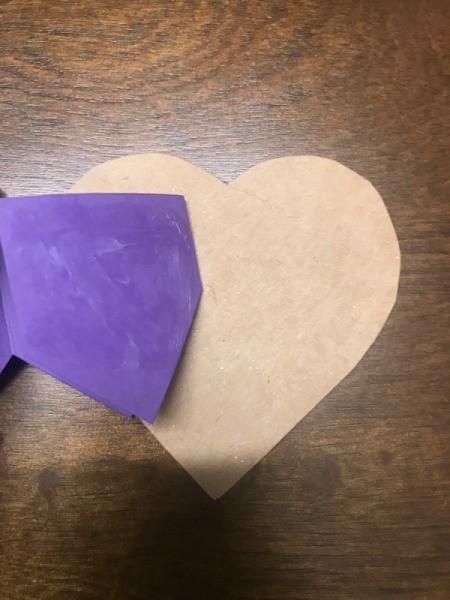 Upcycled Coupon to Birthday Card - glue one end to the back of the card heart piece