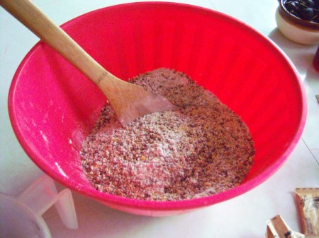 Bird Seed Heart Wedding Favors - mix flour and seed