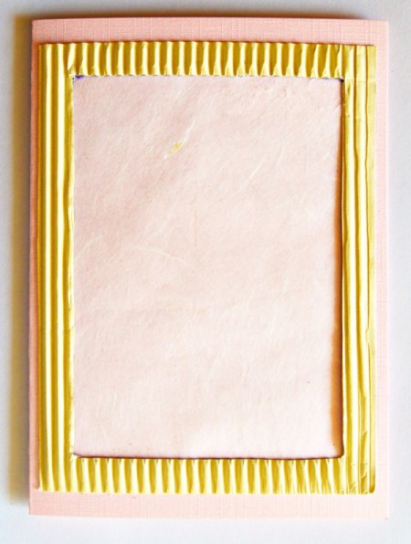 Bunch of Flowers Birthday Card - cut out a frame from the corrugated cardstock and glue in place