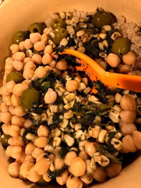 mixing Quinoa Harissa