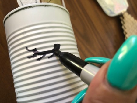 Tin Can Unicorn Planter - draw eyes under the ears