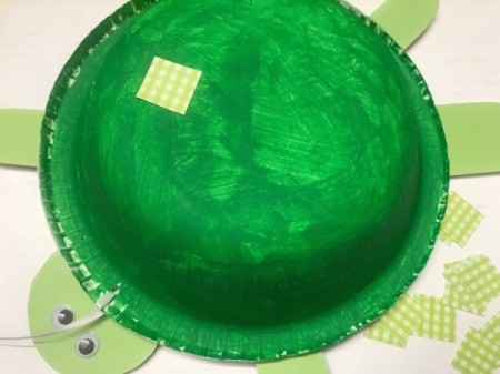 Paper Bowl Pet Turtle Decoration - glue squares to shell for decoration
