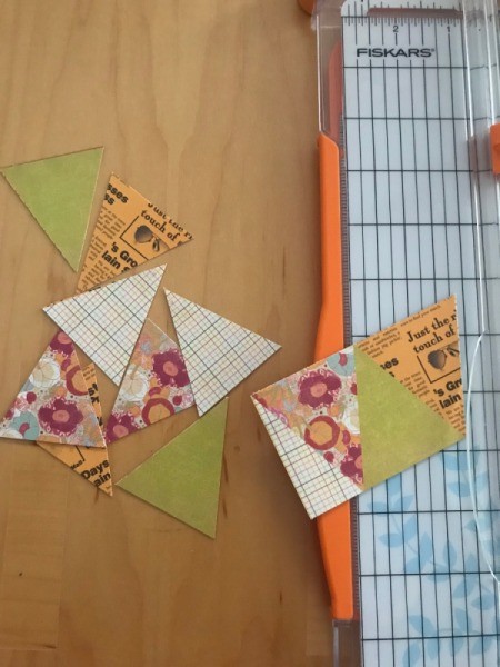 Happy Birthday Gift Bag - triangles cut from the paper