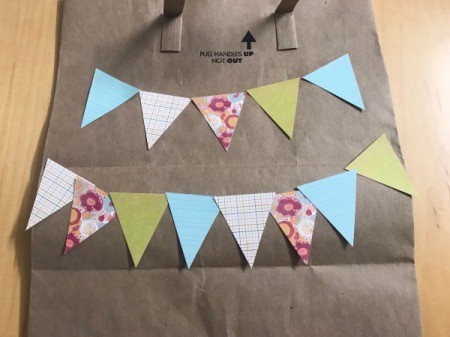 Happy Birthday Gift Bag - lay out the triangles and settle on arrangement