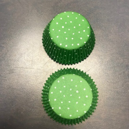 Happy Birthday Gift Bag - liners, green with white dots