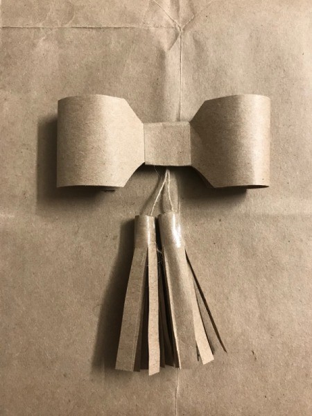 Simple Tassel Bow Gift Topper - testing placement
